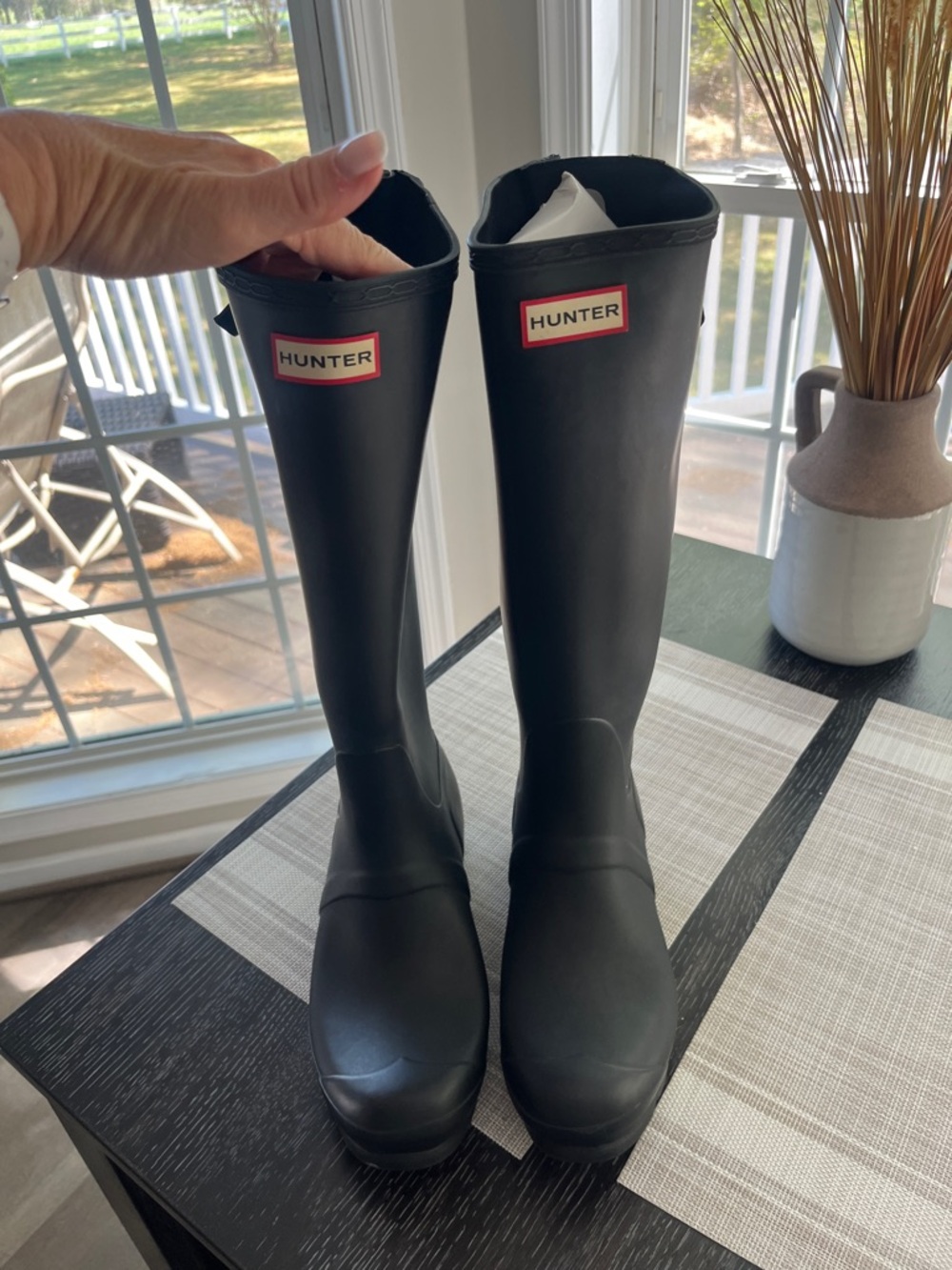 Hunter Matte Black Knee-High Rain Boots